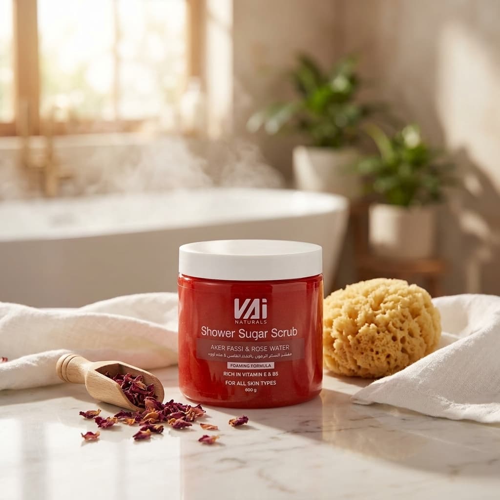Aker Fassi and Rose Water Foaming Shower Sugar Scrub - 1