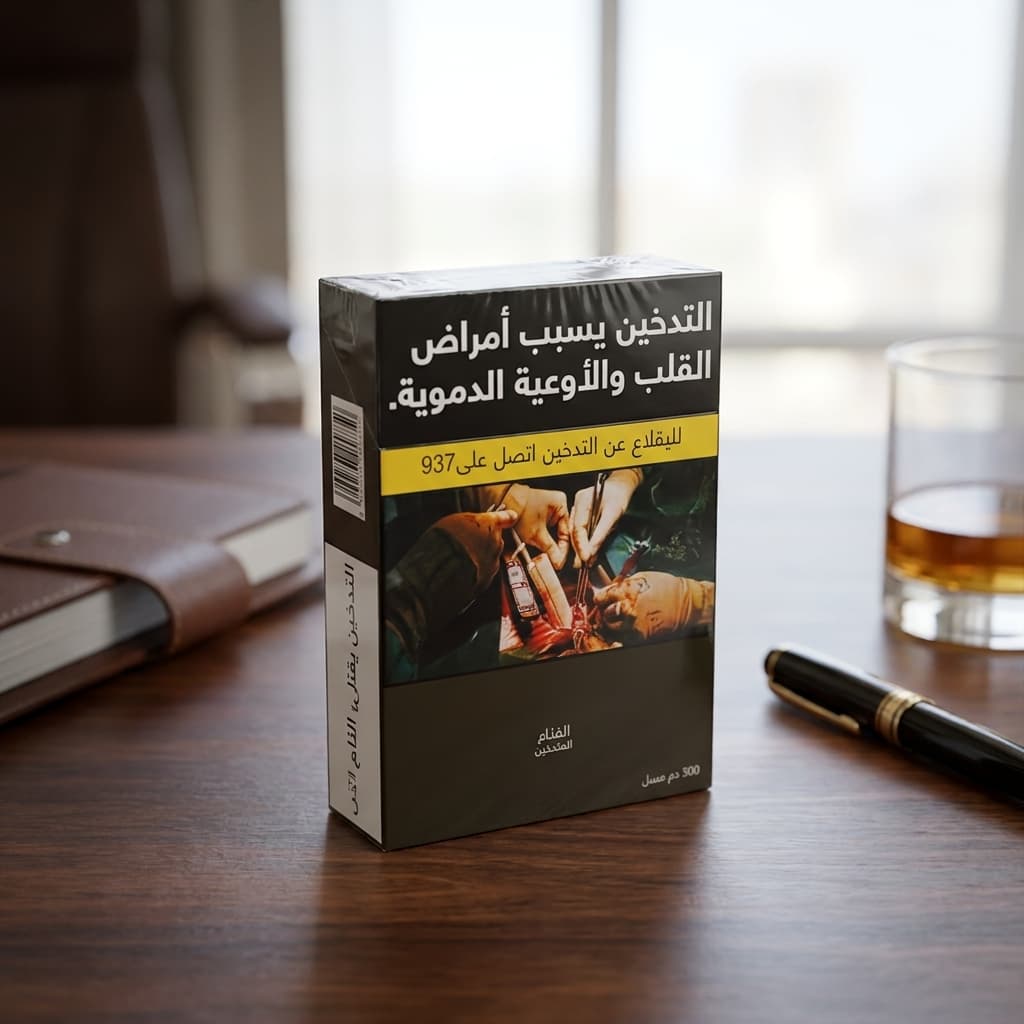 علبة سجائر بتحذير صحي عربي - 1